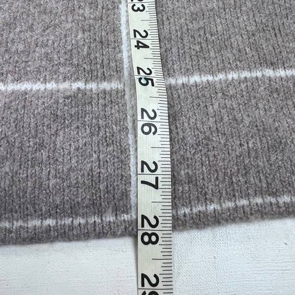 Beige Wool Plaid Mock‎ Neck Pullover Sweater Large Christian Siriano New York - Picture 6 of 9